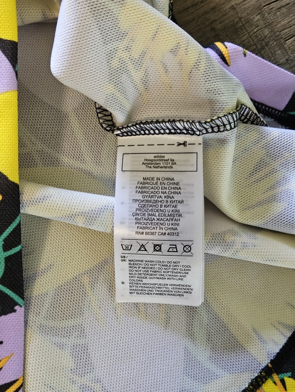 Adidas Originals Bellista Yellow & Lilac Floral Print Tee Dress - Picture 8 of 8